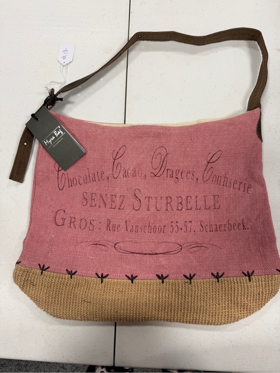 Myra Bag Handbags - Myra Bag Rose Pink Canvas Shoulder Bag with Woven Tan Base